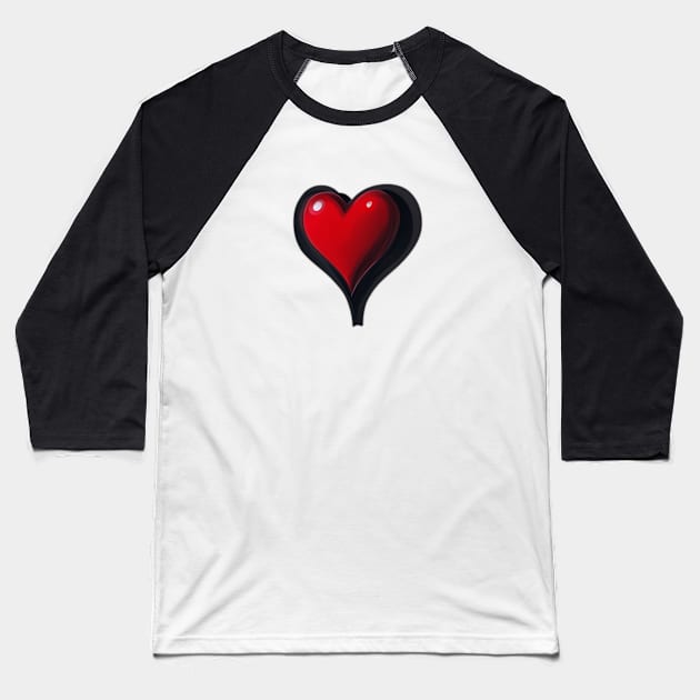 Red heart Baseball T-Shirt by LATAVIdesign